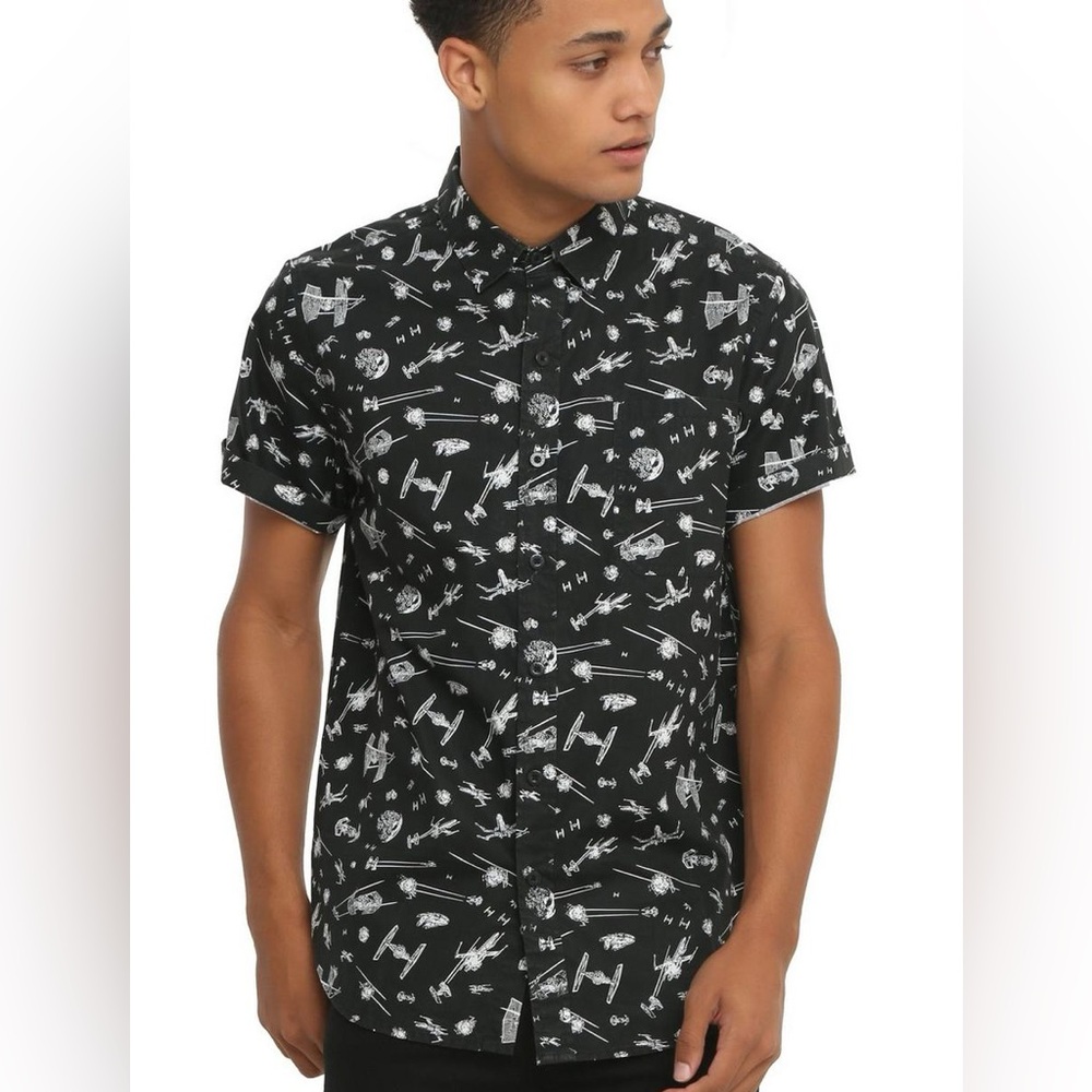 Star Wars: Space Ship Button-Up - Size Medium